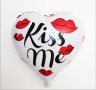Kiss Me сърце фолио фолиев балон хелий и въздух , снимка 1 - Други - 17450977