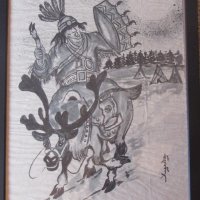 Картина върху оризова хартия Степите на Монголия, снимка 1 - Картини - 20292940