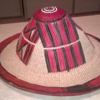 АНТИК-монголска красива автентична шапка-кожа и плетка-38х15см, снимка 1 - Антикварни и старинни предмети - 24234620
