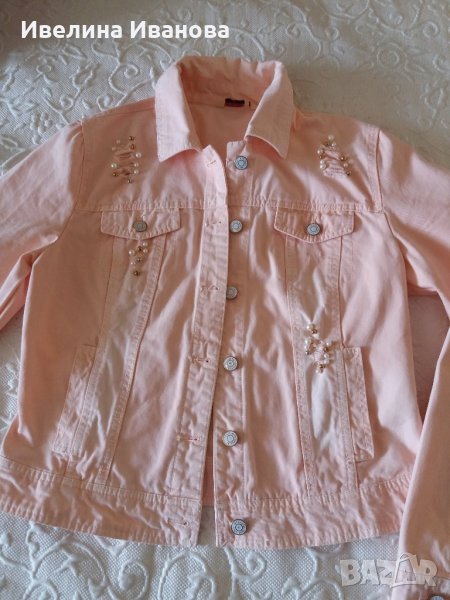 Дънково яке с перли, снимка 1