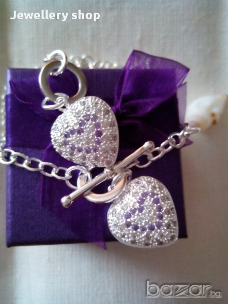 Сребърен комплект гривна и колие Проба 925, код 0716, снимка 1