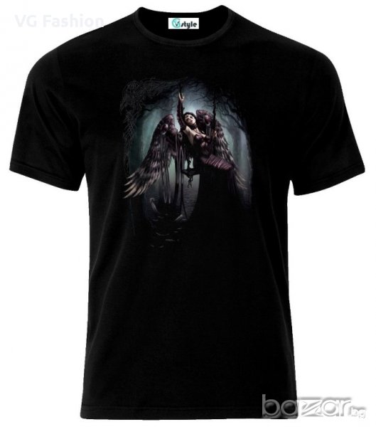 Мъжка тениска Gothic Woman Dark Angel Skull Tattoo, снимка 1