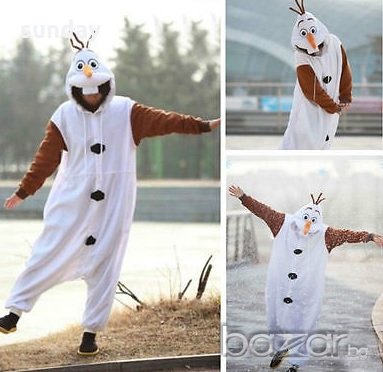 НАЛИЧНА пухкава пижама олаф 120см. Височина и много други, снимка 1