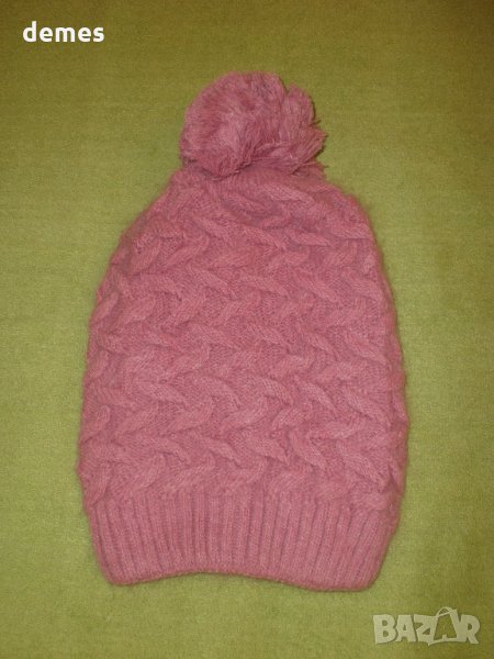 Машинно плетена вълнена шапка,  люляков цвят, снимка 1