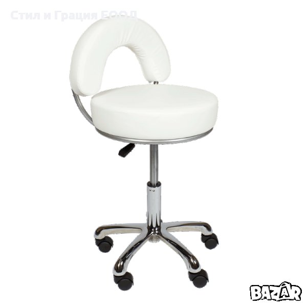Козметичен/фризьорски стол - табуретка с облегалка Zen alto 49/62 см, снимка 1