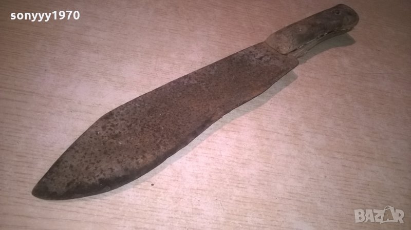 стар нож-антика-40х7см-метален с дървена дръжка, снимка 1