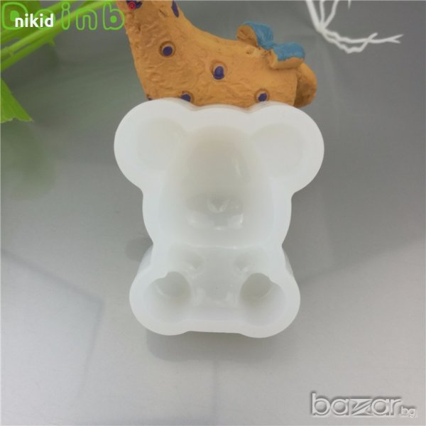 малко мече силиконов молд форма сладкарство и декорация и изработка на бижута смола изделия ръчна, снимка 1