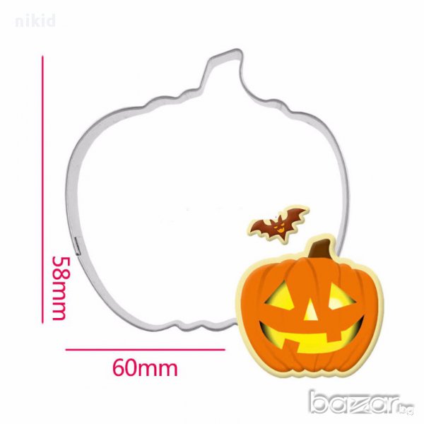 тиква фенер Halloween хелоуин метална форма резец за сладки бисквитки фондан украса, снимка 1