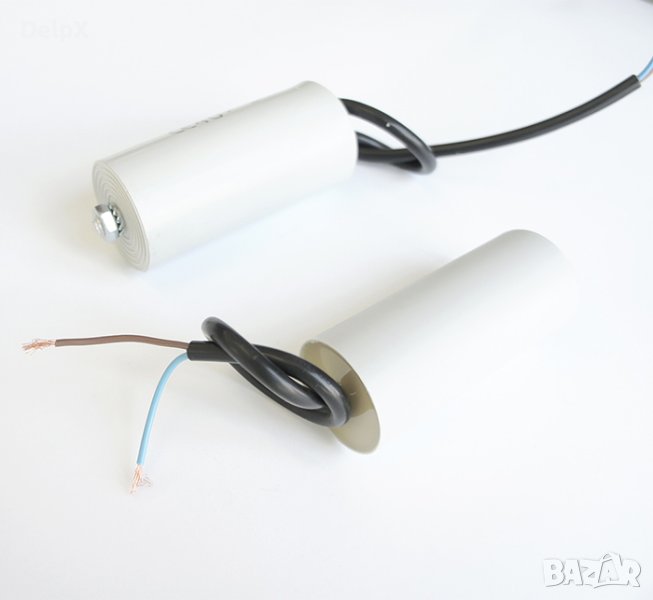 Работен кондензатор 420V/470V 4µF с кабел и резба, снимка 1
