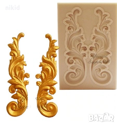 ОР28 2 Орнамента силиконов молд форма за декорация и украса торта фондан