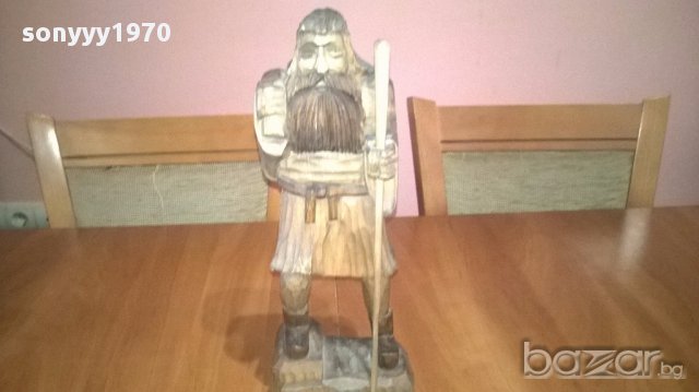 Дърворезба-човек с торба-35/13/10см-внос швеицария, снимка 3 - Антикварни и старинни предмети - 14246757