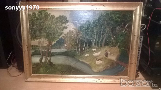 A.robles картина-маслени бои 90х66см-внос от канарските острови, снимка 2 - Антикварни и старинни предмети - 16073981