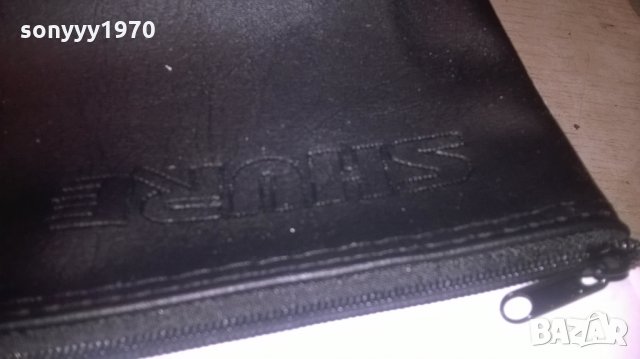 shure-кожен калъф за жичен микрофон-21х10см с цип, снимка 5 - Микрофони - 25027275