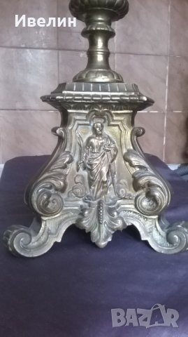 бароков свещник от бронз, снимка 4 - Антикварни и старинни предмети - 25688012