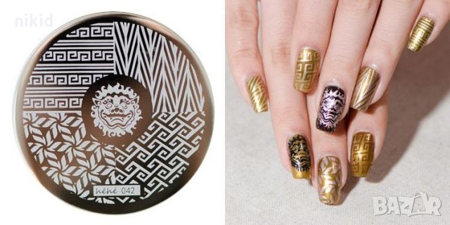 hehe 042 кръгла плочка / щампа шаблон за печат на нокти