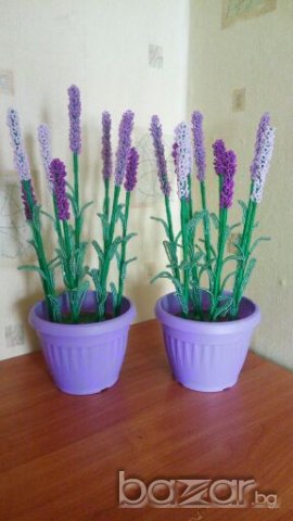 Лавандула от мъниста, снимка 8 - Декорация за дома - 20480688