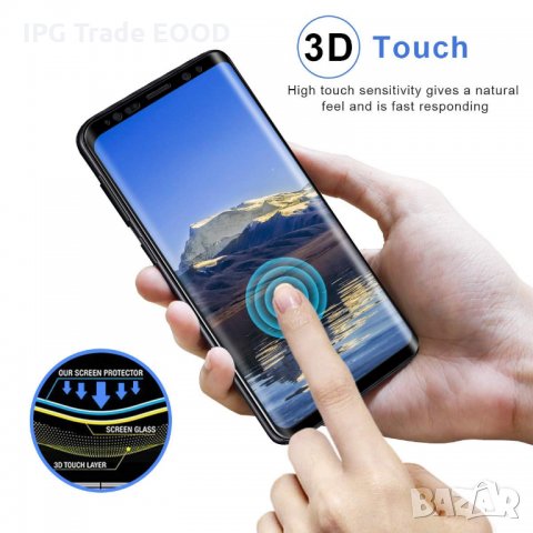 Samsung Galaxy S9 стъклен протектор цял черен , снимка 4 - Фолия, протектори - 23089510