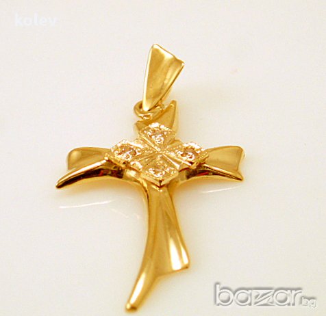 Много красив и стилен Златен кръст -каре- 3.28 грама , снимка 3 - Колиета, медальони, синджири - 13309803