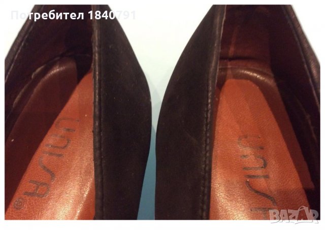 Черни велурени обувки UNISA – равни, № 39, снимка 3 - Дамски ежедневни обувки - 23717615