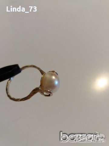 Среб.пръстен-с бяла перла-проба-925. Закупен от Италия., снимка 14 - Пръстени - 21741145