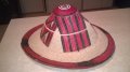 АНТИК-монголска красива автентична шапка-кожа и плетка-38х15см