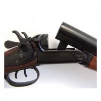 Скъсена ловна двуцевна пушка. Реплика на двуцевката носена от маршал шерифът Уайът Еърп, всяваща пан, снимка 2 - Бойно оръжие - 21488517
