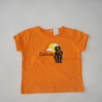 Прекрасна оранжева блузка,092 см. , снимка 1 - Бебешки блузки - 21240826