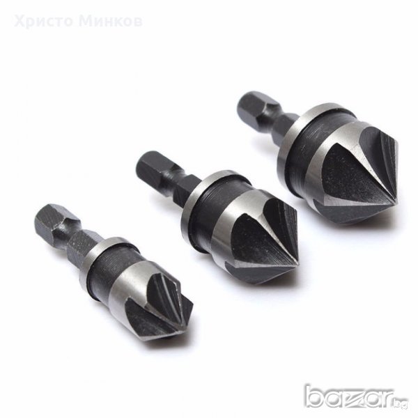 Комплект  3 бр. зенкери, снимка 1