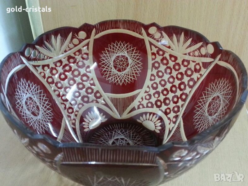  кристална купа цветен червен кристал, снимка 1