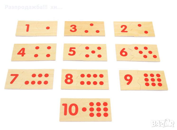  Математика пъзел Монтесори в кутия с плочки и карти за ранна възраст , снимка 1