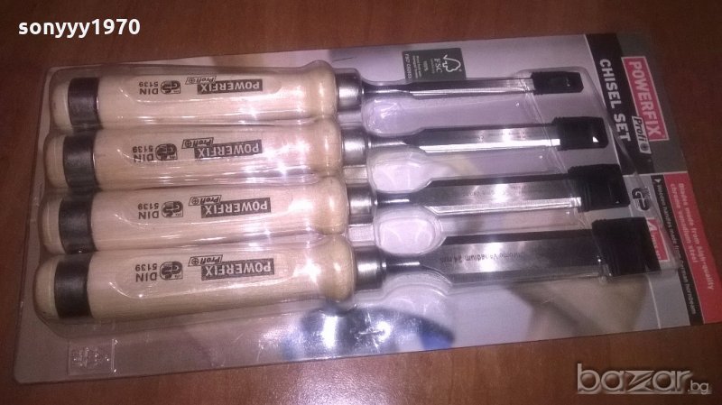 powerfix-хром ванадиеви длета 4бр-немски и висококачествени, снимка 1
