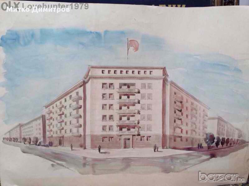 АКВАРЕЛ АРХИТЕКТУРА -ДИМИТЪР Д.ХРИСТОВ/гр.СТАЛИН(ВАРНА), снимка 1