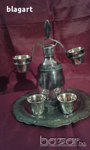 Стар посребрен съд -Русия, сервиз,чашки,павур, снимка 1 - Антикварни и старинни предмети - 12979144