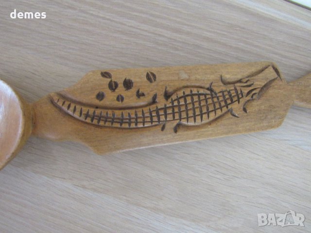 Голяма сувенирна лъжица от олива от Зимбабве, снимка 4 - Колекции - 21958891