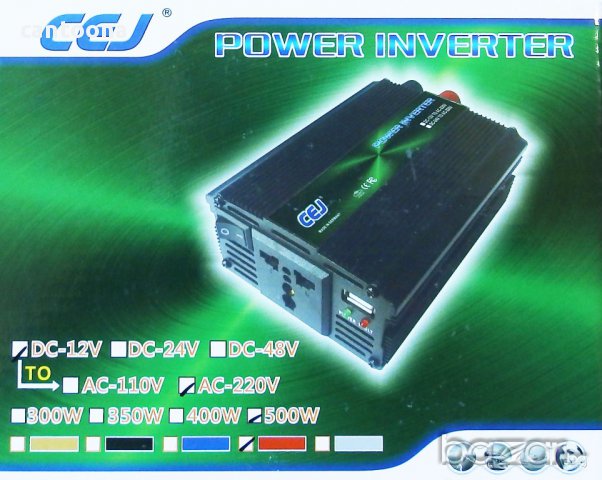Висококачeствен инвертор за камион CEJ 24V - 220V, 500W, снимка 2 - Аксесоари и консумативи - 17023784