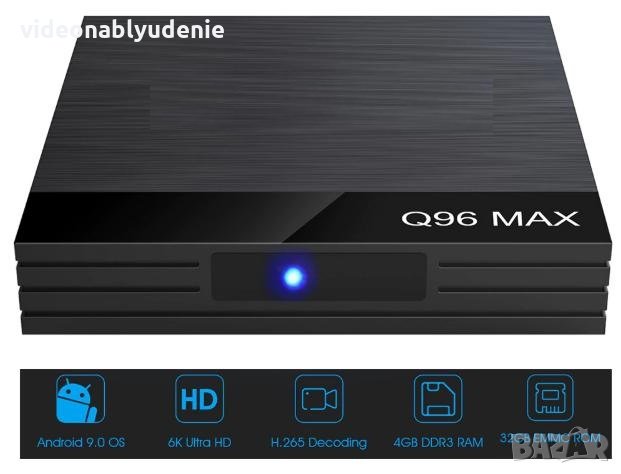 Q96 MAX 4GB RAM 32GB ROM Android 9 3D 6K TV Box WiFi H.265 Mali T720MP2 Cortex-A53 2GHz Медиа Плеър, снимка 4 - Плейъри, домашно кино, прожектори - 25529086