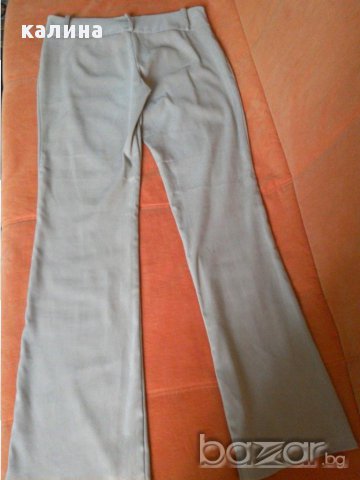 панталон, екрю с кожени връзки, снимка 3 - Панталони - 11101234