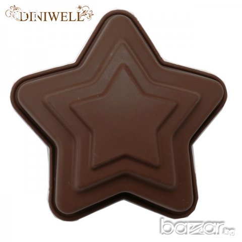 Голяма звезда дълбок силиконов молд форма калъп кекс шоколад тесто гипс сапун 