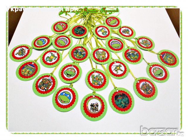 медальони с Костенурките Нинджа за детски рожден ден, снимка 3 - Други - 17739040