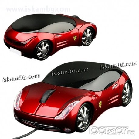 Мишка под формата на кола - Червена, снимка 5 - Клавиатури и мишки - 13474441