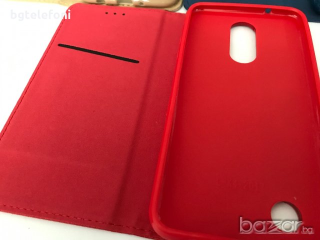 LG K4 2017,LG K8 2017 червен,син,златен калъф тип тефтер, снимка 5 - Калъфи, кейсове - 18331381