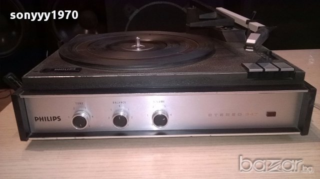 Philips stereo 347-ретро грамофон с усилвател-внос швеицария, снимка 11 - Грамофони - 14743023