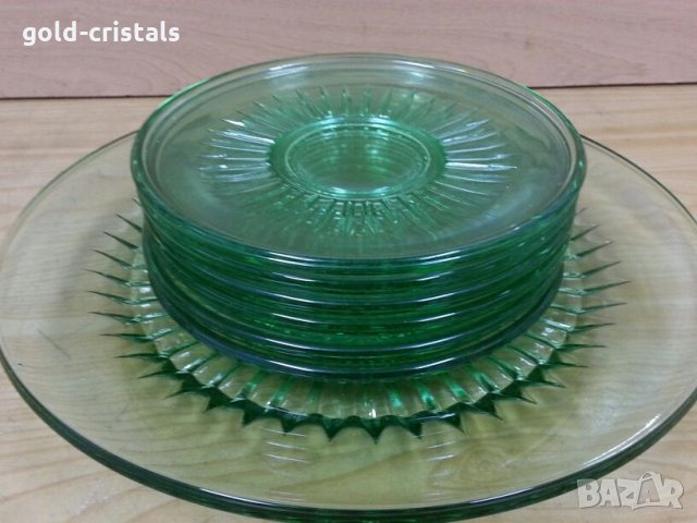 ретро сервиз цветно стъкло