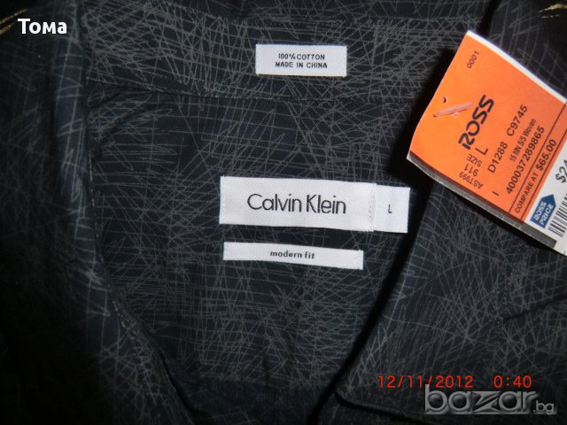 Мъжка риза къс ръкав Calvin Clain, снимка 5 - Ризи - 13465555