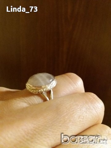 Среб.пръстен-с розов ахат-проба-925. Закупен от Италия., снимка 7 - Пръстени - 21735973