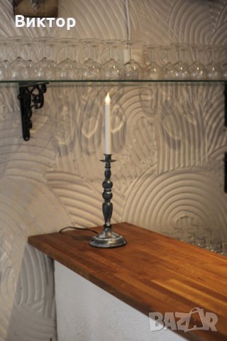 ЛЕД свещник, рустик дизайн 49 см, снимка 4 - Декорация за дома - 23223941