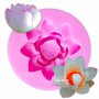 цвете квадратна тичинка лотос силиконов молд фондан украса торта декорация мъфини, снимка 1