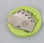 5 карти тесте хазарт силиконов молд форма декорация торта фондан шоколад и др. , снимка 1 - Форми - 23156357