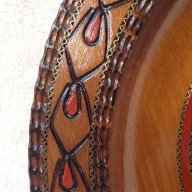 22 см. Старинна чиния за стена дърворезба уникална/Германия, снимка 5 - Антикварни и старинни предмети - 16367841