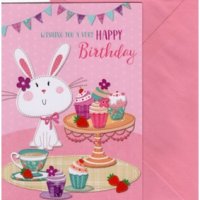 Картичка с животинче за Рожден ден с плик (различни цветове), снимка 1 - Други - 22686776